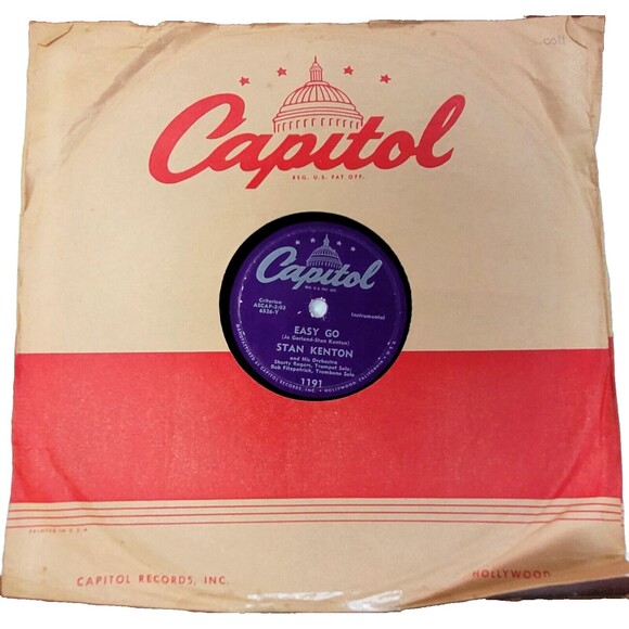 Stan Kenton 78 Easy Go / But Then You Kissed Me on Capitol 1191 V++ Jazz 1950 - Picture 1 of 2